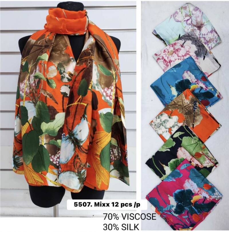 Szaliki damskie Roz Standard, Mix Kolor Paczka 12 szt 1